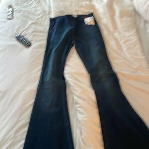 Flare jeans with elastic waist